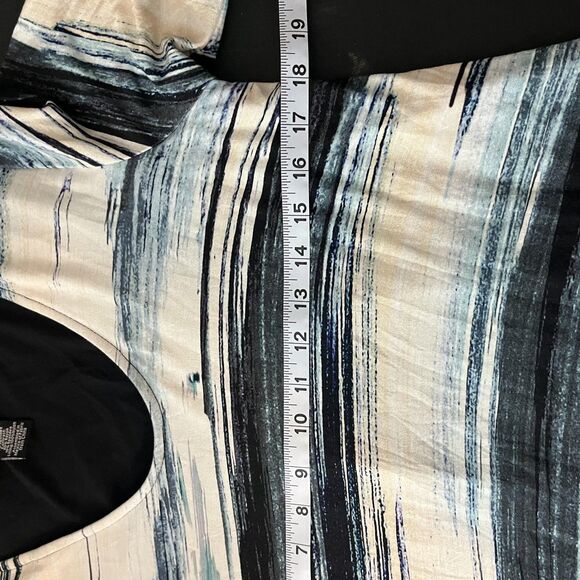 Karen Kane Dress Womens Large Multicolor Abstract Stripe Long Sleeve Scoop Neck - Picture 4 of 5